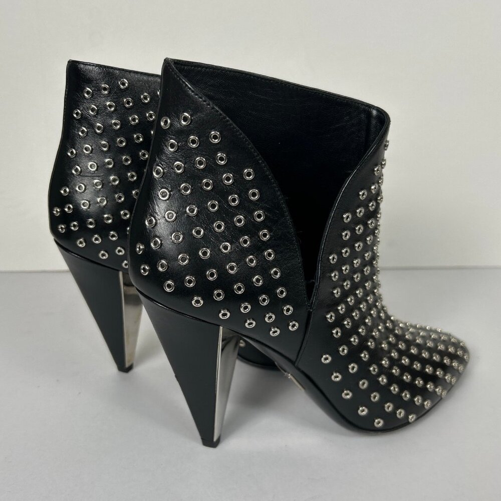 Michael Kors Collection Studded Leather Ankle Boots Italy Pointed Toe Stiletto S - Picture 6 of 15